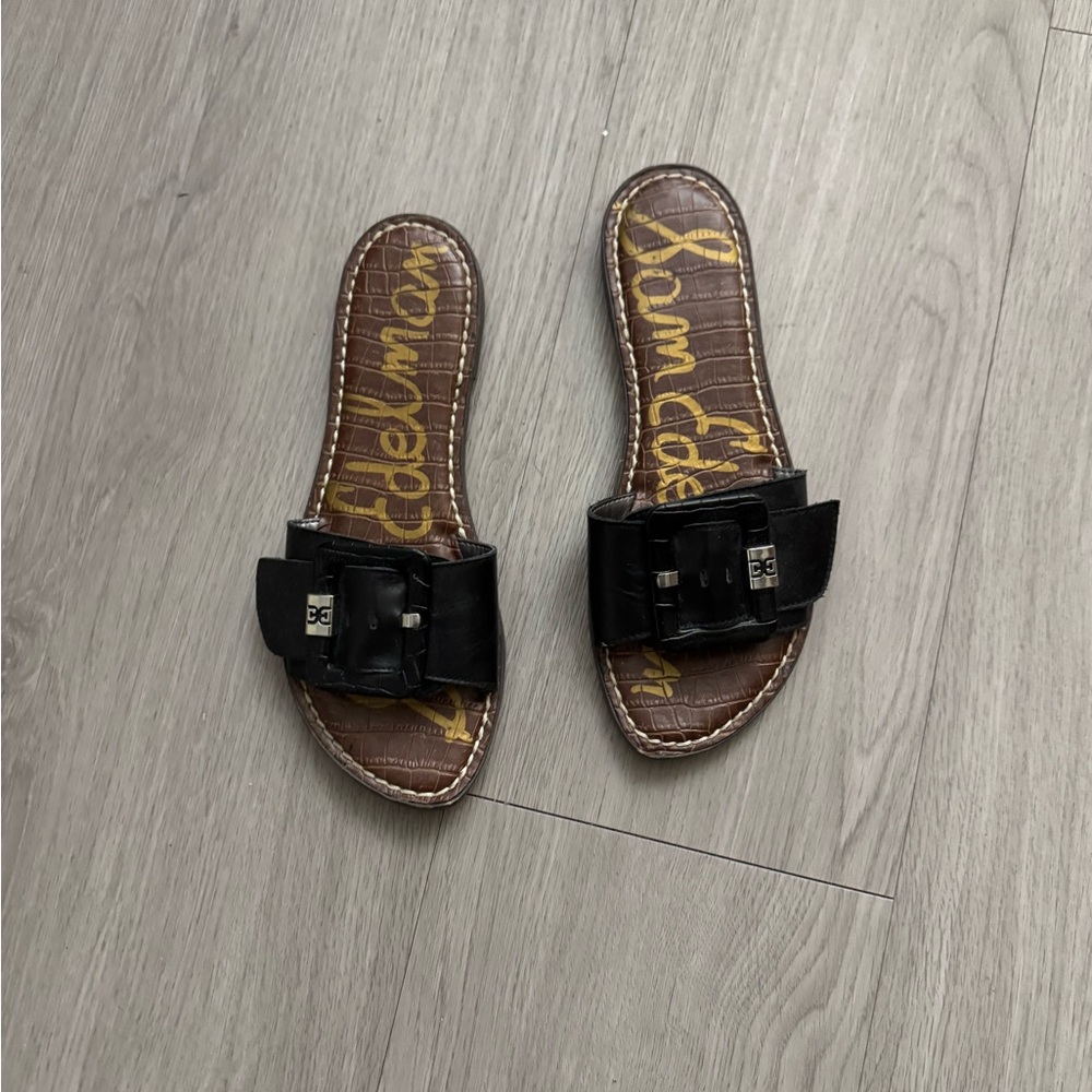 Sam Edelman Black Slide Mules with Buckle